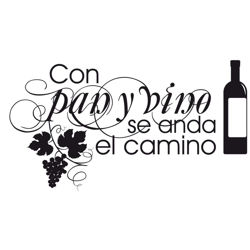 Adesivo murale - Con pan y vino se anda el camino