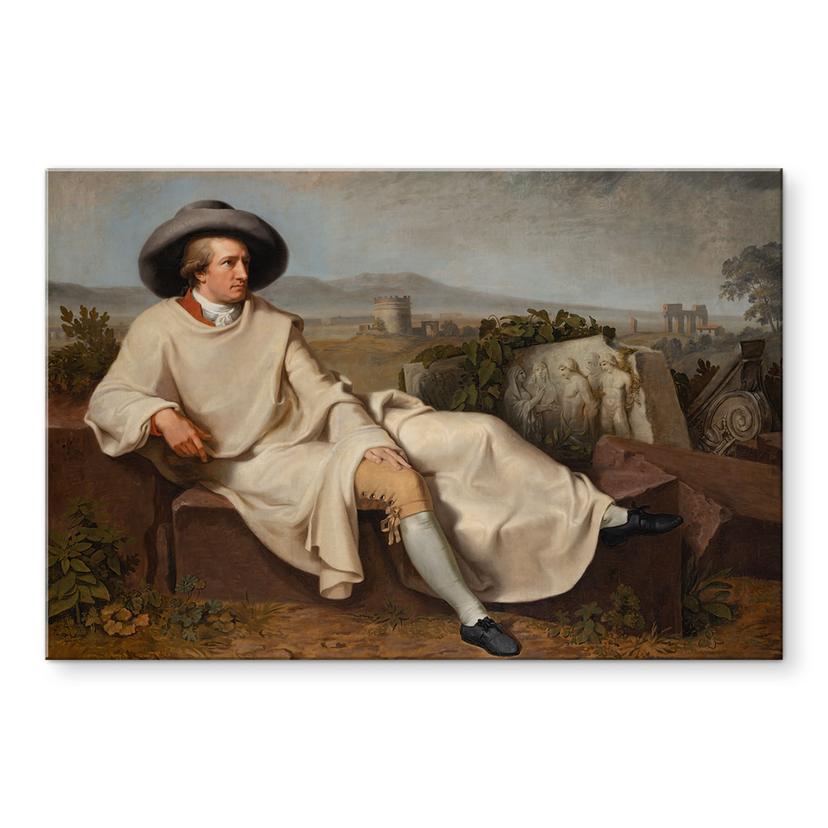 Tableau en verre acrylique Tischbein - Goethe dans la campagne romaine