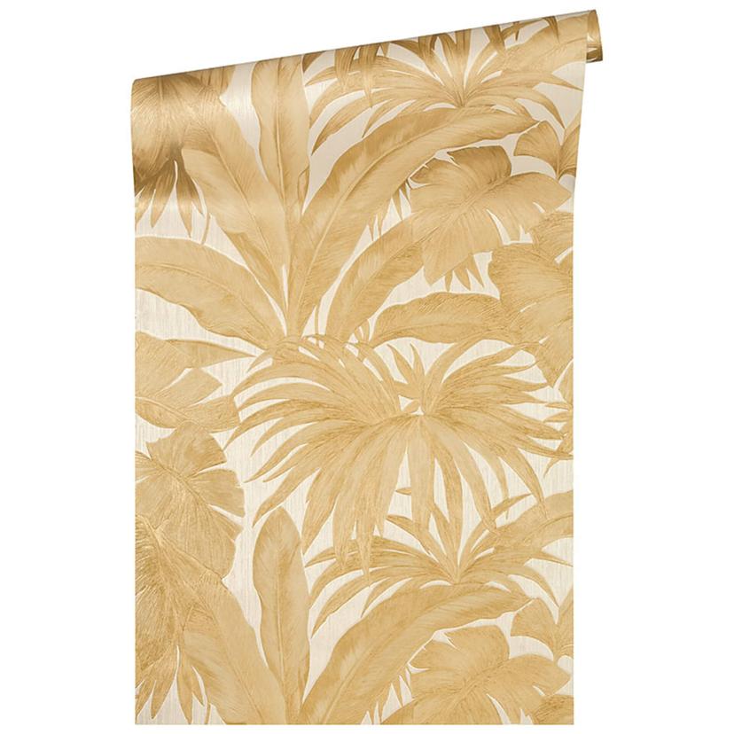 Versace fleecetapet Giungla palme guld, creme