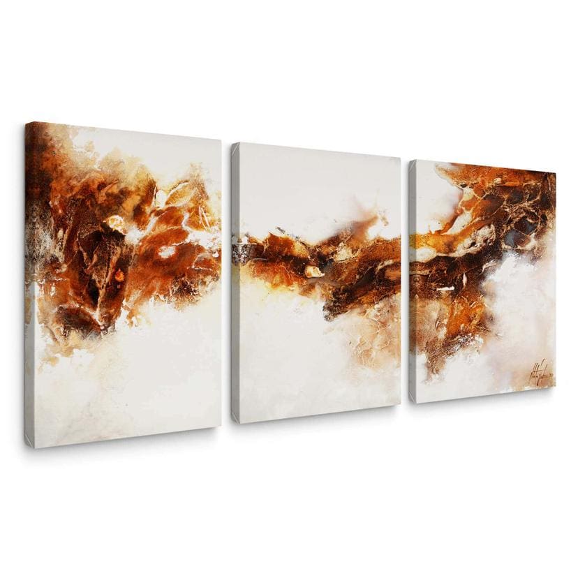 Tableau sur toile Fedrau - Or liquide 02 (3 parties)