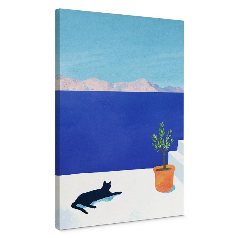 Lienzo Siesta con gato junto al mar - Rivers