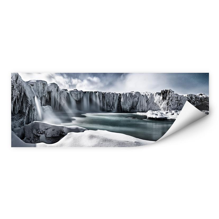 Zelfklevende Poster Scherbina - Islands Waterfall - panorama