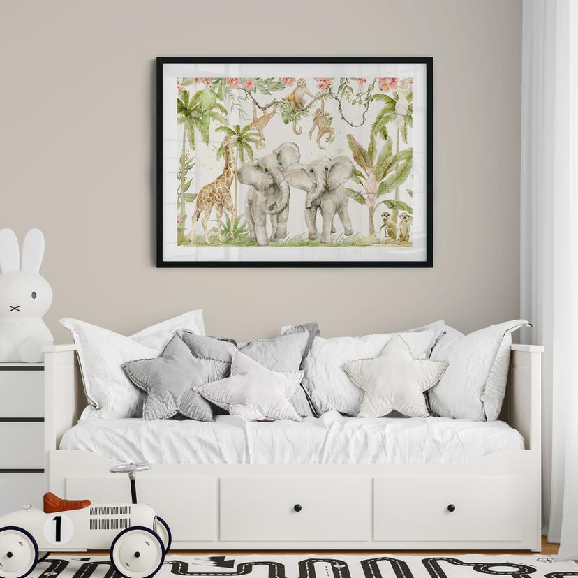 Poster Animali nella giungla tropicale - UN Designs