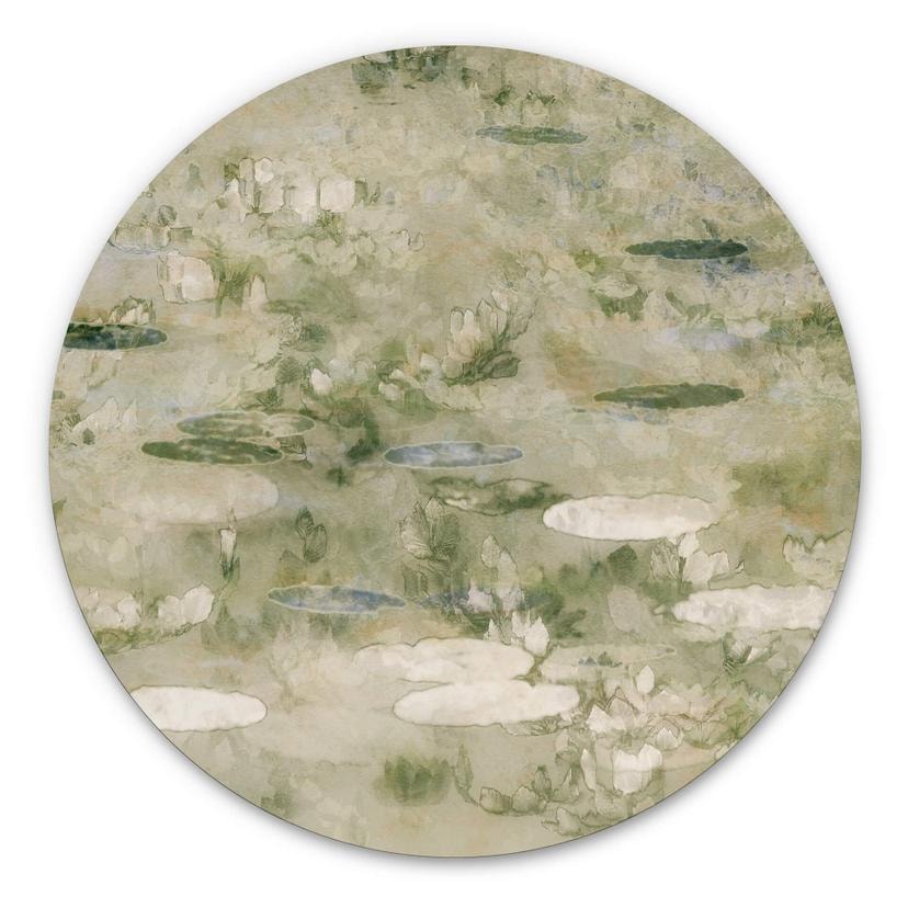 Tableau sur alu-Dibond Talen - L'étang des nénuphars - Rond