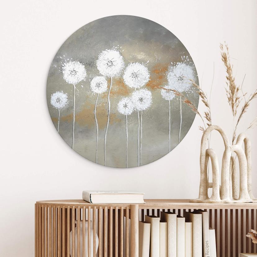 Cerchio a muro Melz - White Dandelions
