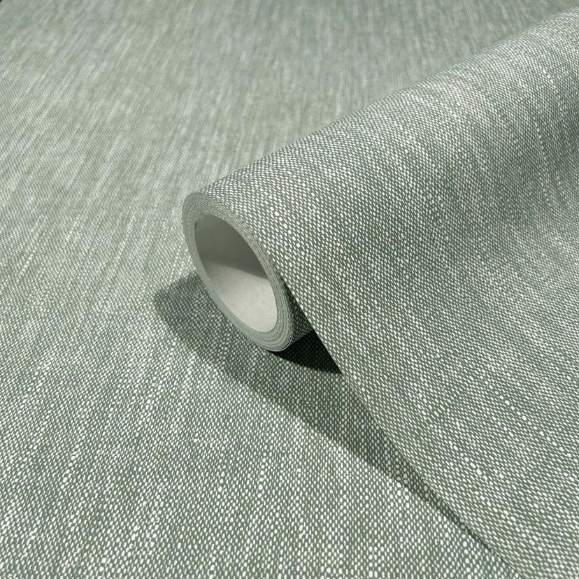 Papel pintado no tejido texturizado, estructura de líneas moderna en verde