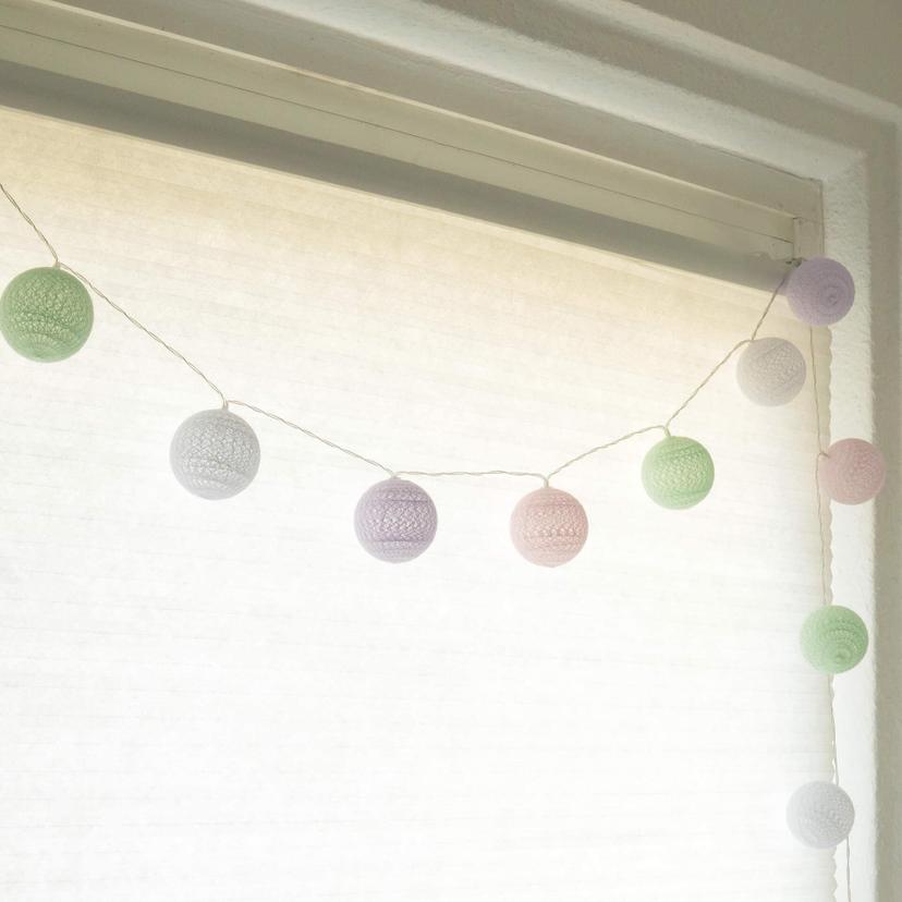 Cotton Ball Lights LED-Lichterkette Pastell 20-teilig