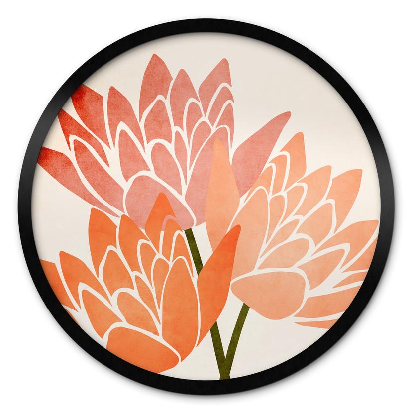 Plakat Farverige lotusblomster - Kubistika