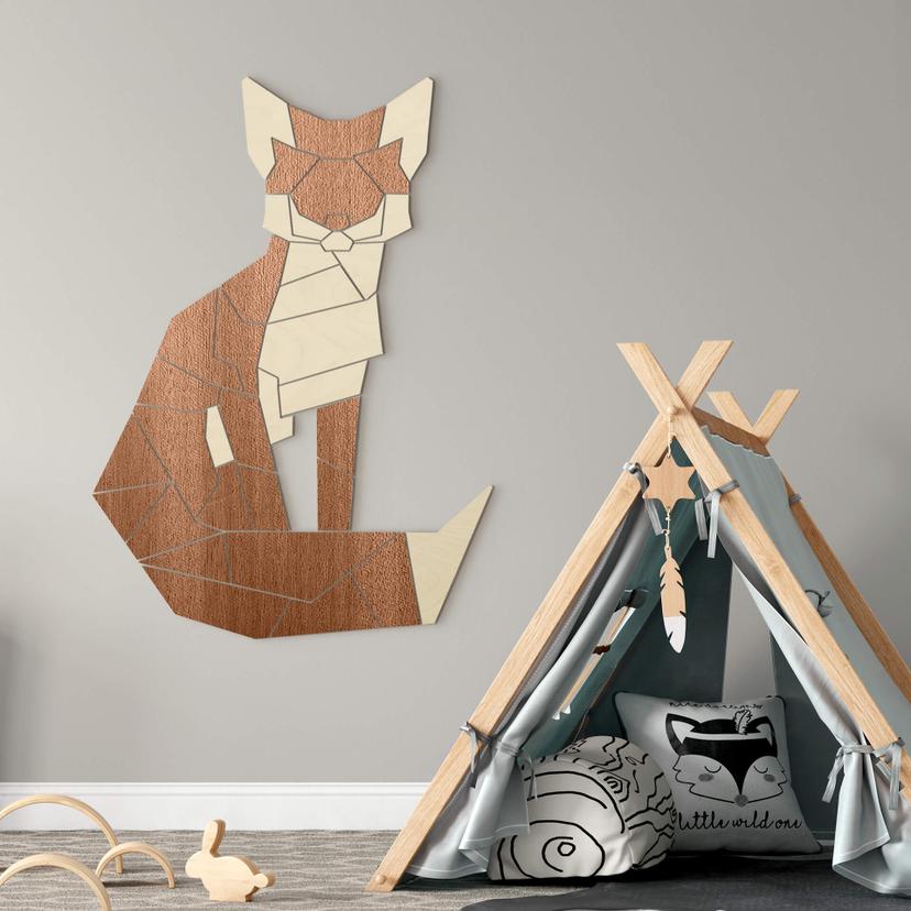 puzzle de madera 3D decorativo de animal zorro