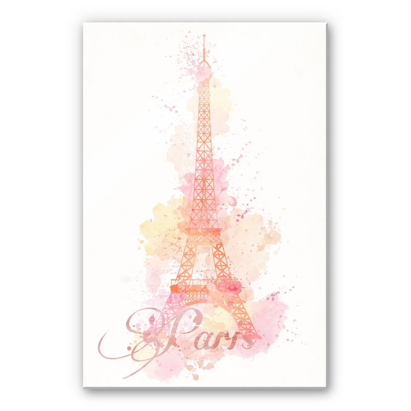 Tableau en verre acrylique - La Tour Eiffel Aquarelle