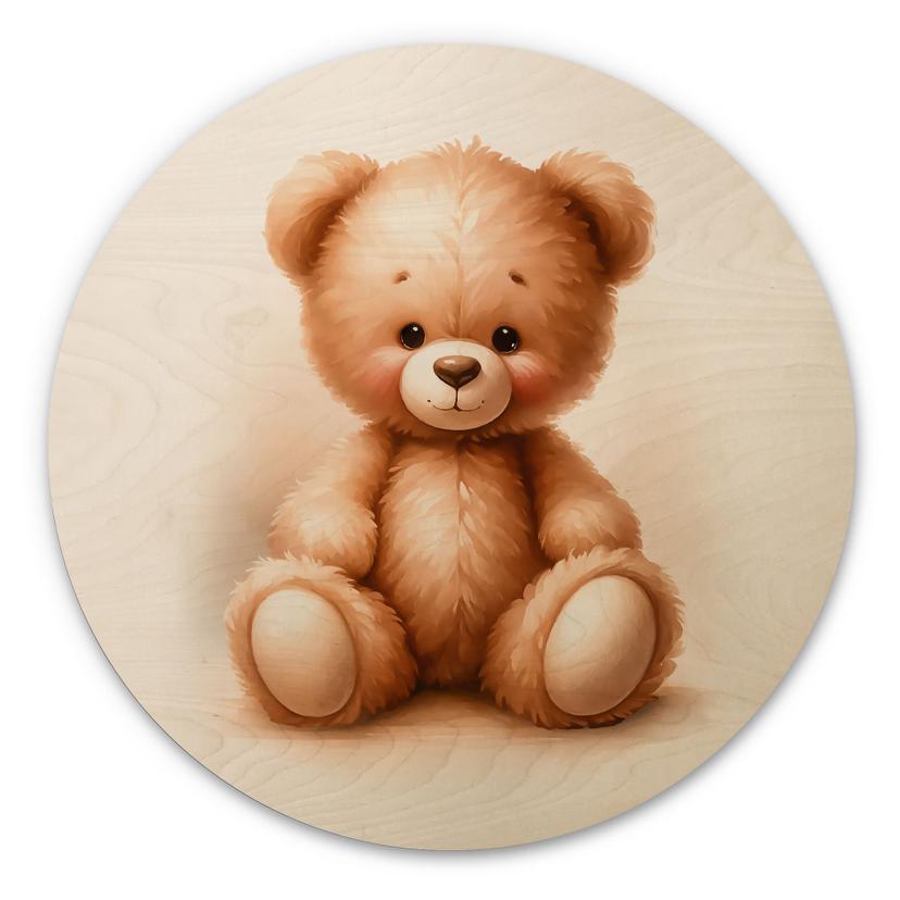Væg cirkel træ Lille bamse - Magnusson