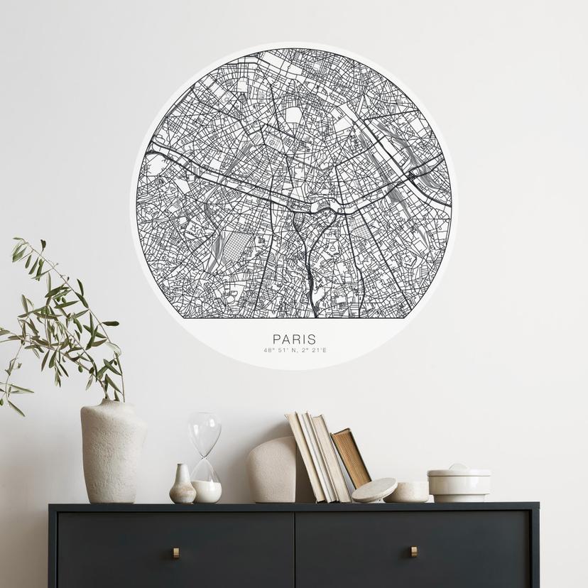 Muursticker rond - Parijs