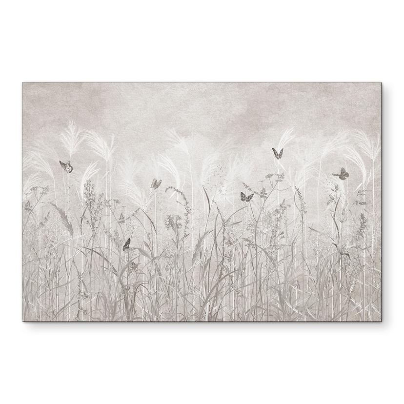 Wanddecoratie wilde bloemenweide met vlinders in Scandinavisch design - Ms Tiff - Alu-Dibond