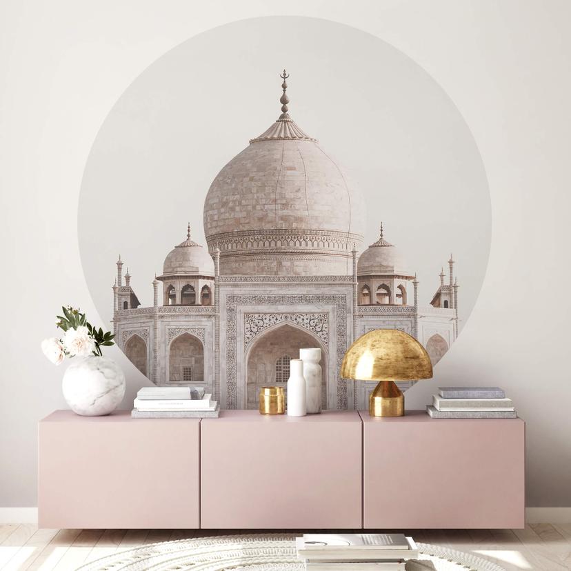 Fototapet - Rundt Annie - Taj Mahal - vliesetapet/selvklæbende non-woven tapet