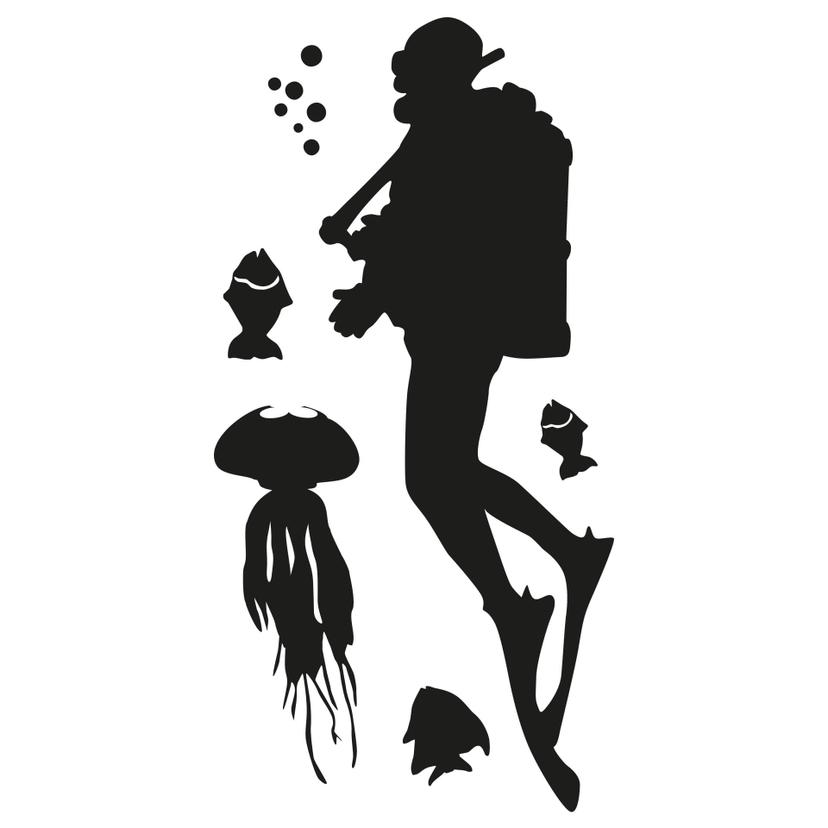 Sticker mural - Plongeur 03