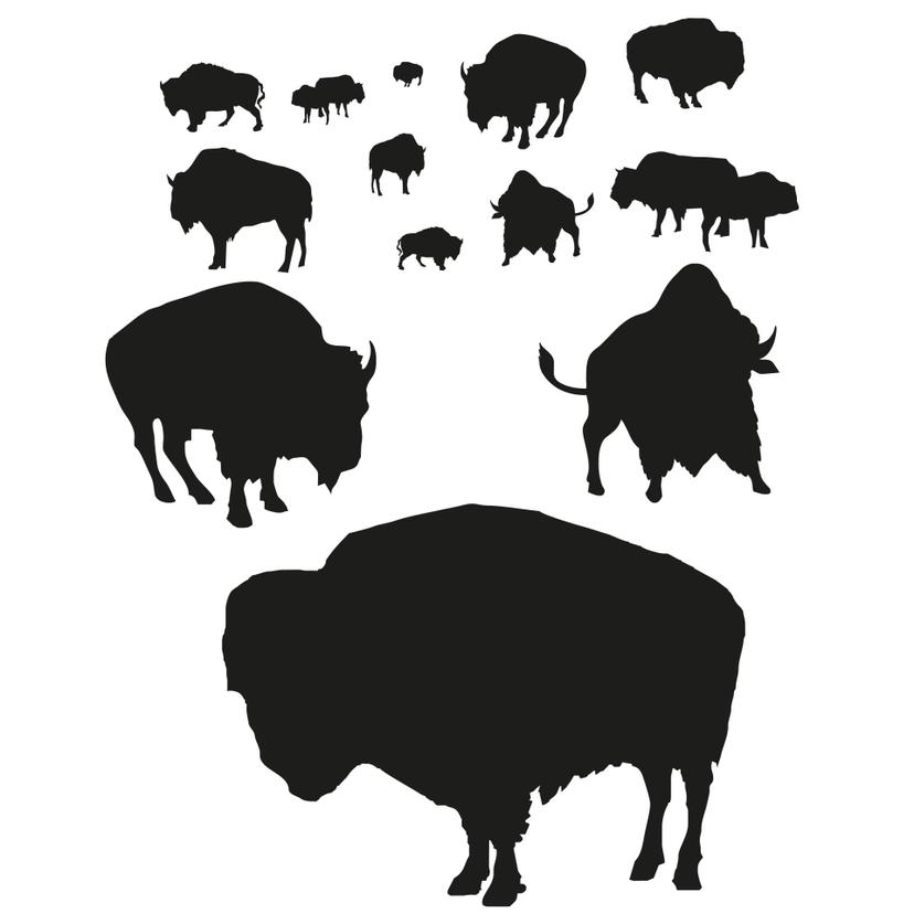 Adesivo murale - Branco di bisonti