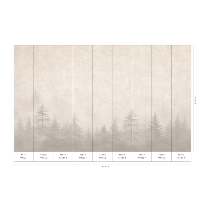 Papel pintado paisaje Big Pictures crema 4,50 x 2,70 m