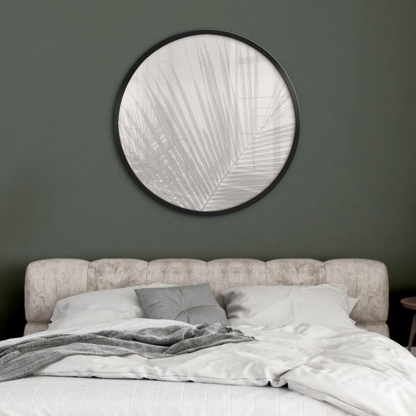 Poster con foglie di palma in lino - Bloomery Decor - Rotondo