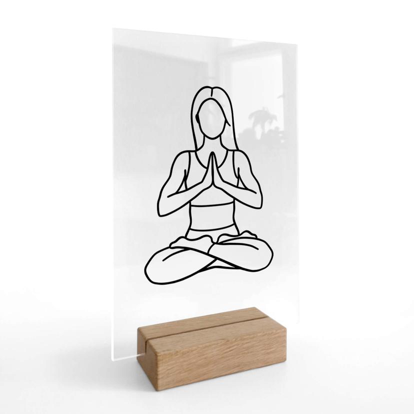 Bordskærm Yoga - Lotus - Stregtegning