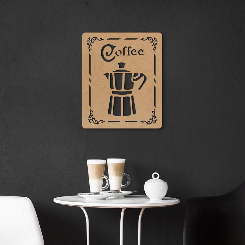 MDF-dekoration Kaffeskilt - Espresso kaffekande