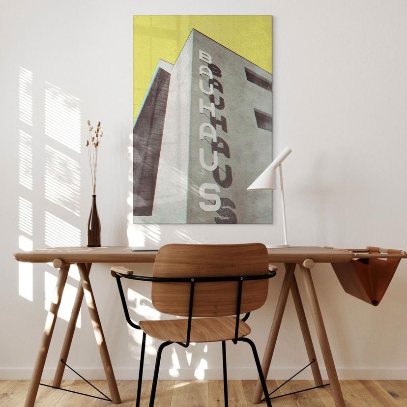 Stampa su vetro acrilico Vintage Bauhaus Dessau Architettura - Blursbyai