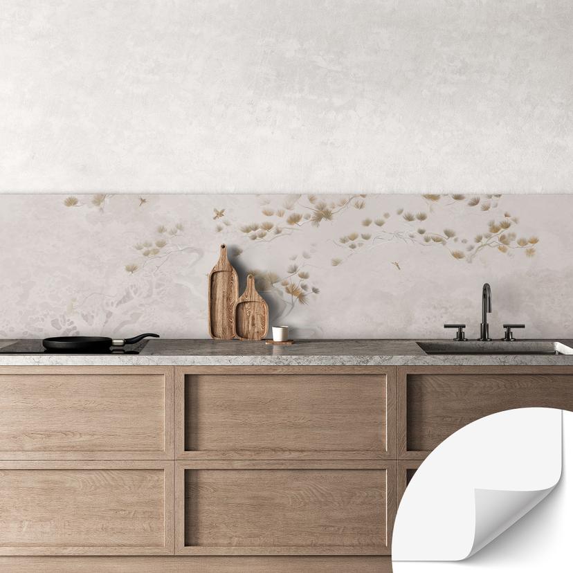Selbstklebende Küchenrückwand Elegante Kiefer im asiatischen Stil - Ms Tiff