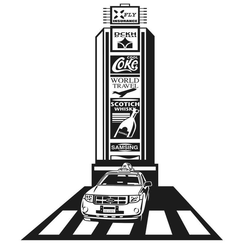 Sticker mural - NY Taxi