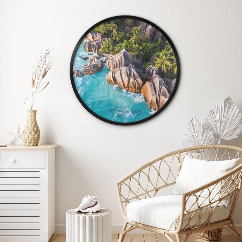 Poster Costa rocciosa tropicale delle Seychelles - Colombo - Rotonda
