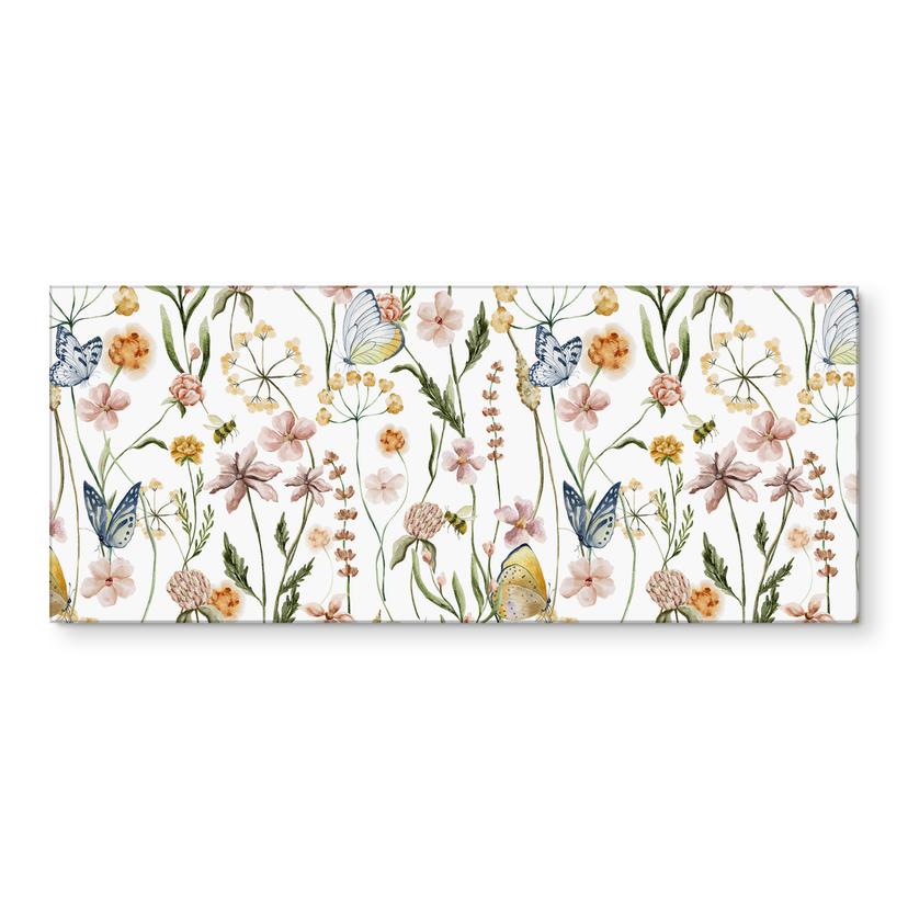 Backsplash della cucina Prato di primavera con farfalle - UN Designs