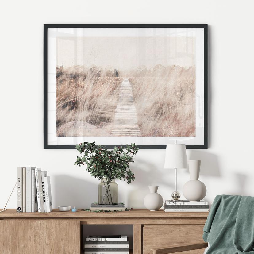 Poster Paesaggio onirico con passerella in legno - Imaginative