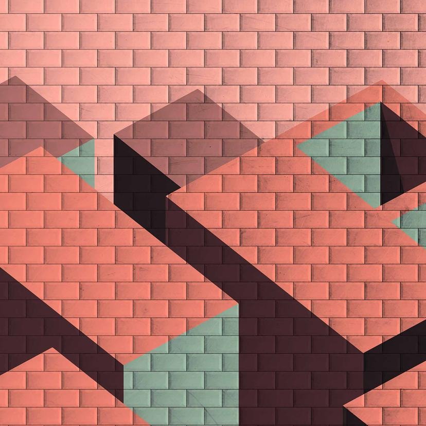 Geometric GraphicTiles1 rosa taupe - Carta da parati in tessuto non tessuto Designwalls 2 - 2,55 x 3