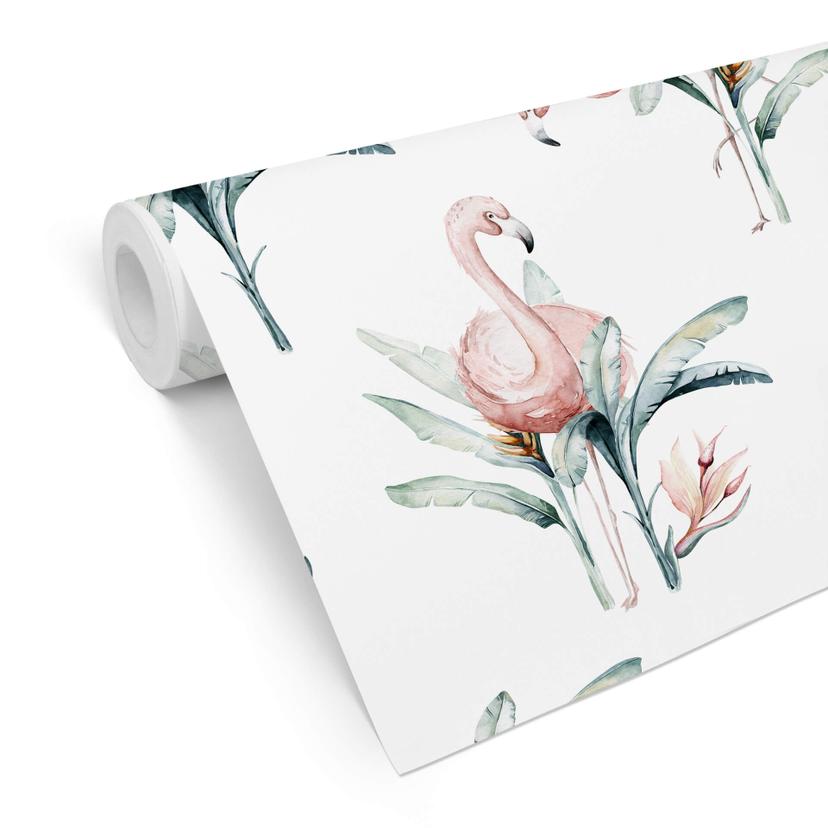 Papier peint à motifs Kvilis - Flamant roses