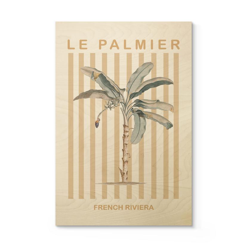 Træplakat Palmetræ på den franske riviera - Grace Digital Art