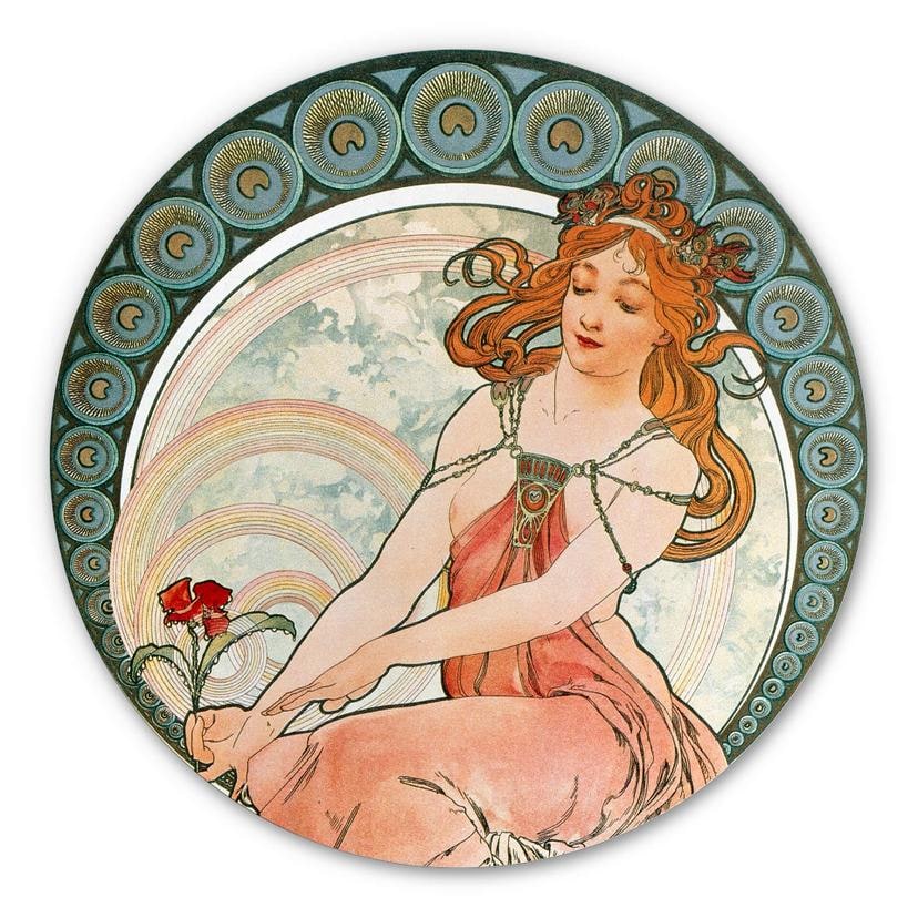 Alu-dibond tondo Mucha - La pittura