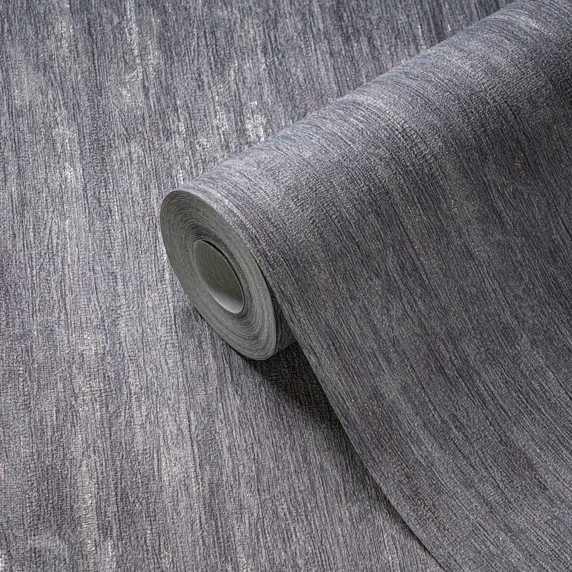 Carta da parati effetto lino in grigio tenue - carta da parati in tessuto non tessuto per un ambient