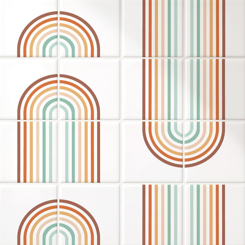 Flise-klistermærker Boho Rainbow (sæt med 12)