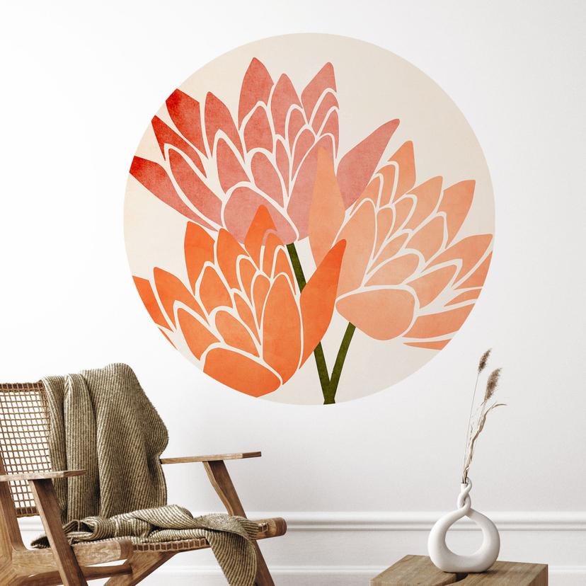 Wall Sticker Farverige lotusblomster - Kubistika