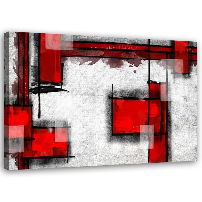 Canvasbillede, Geometrisk abstraktion i rød