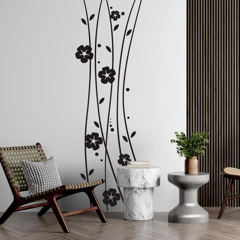 Sticker mural - Fleurs Grimpantes