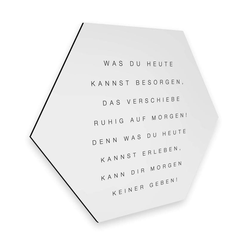 Hexagon - Alu-Dibond - Was du heute kannst besorgen...