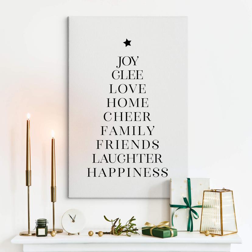 Stampa su tela Blursbyai - Christmas Tree Typography
