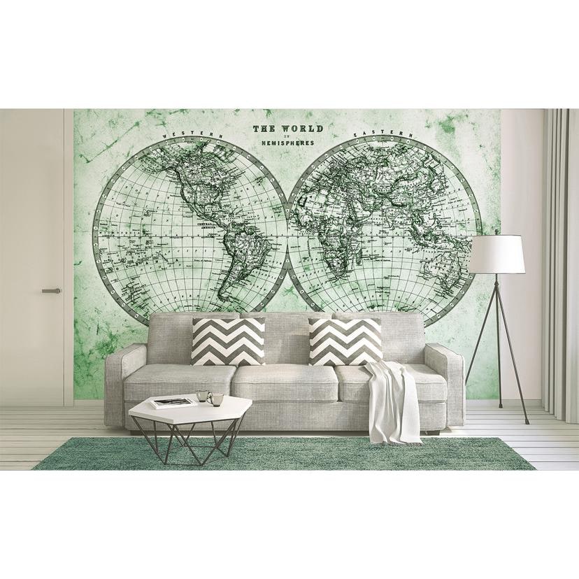 non-woven tapet Designwalls i grøn og grå non-woven tapet Hemispheres