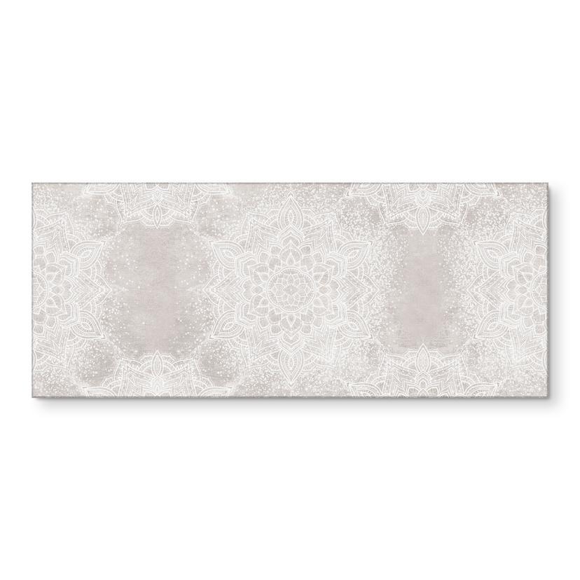 Rivestimento cucina Mandala morbido su grigio-beige - Bloomery Decor