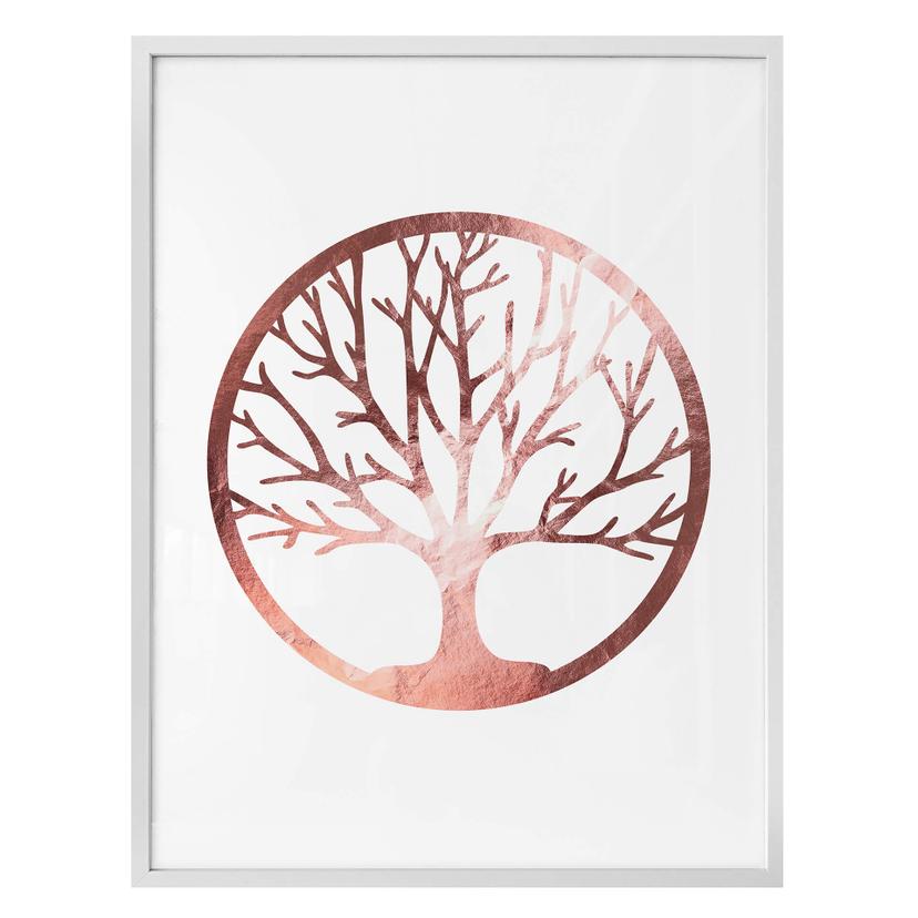 Plakat - Livet træ - Rosegold optik