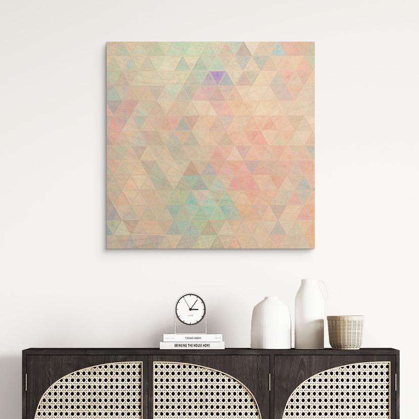 Stampa su legno Triangoli colorati a mosaico - Jaszke
