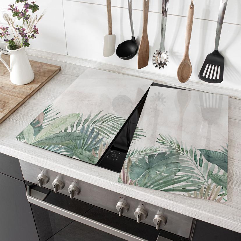 Låg til komfur jungleblade grøn akvarel - Bloomery Decor