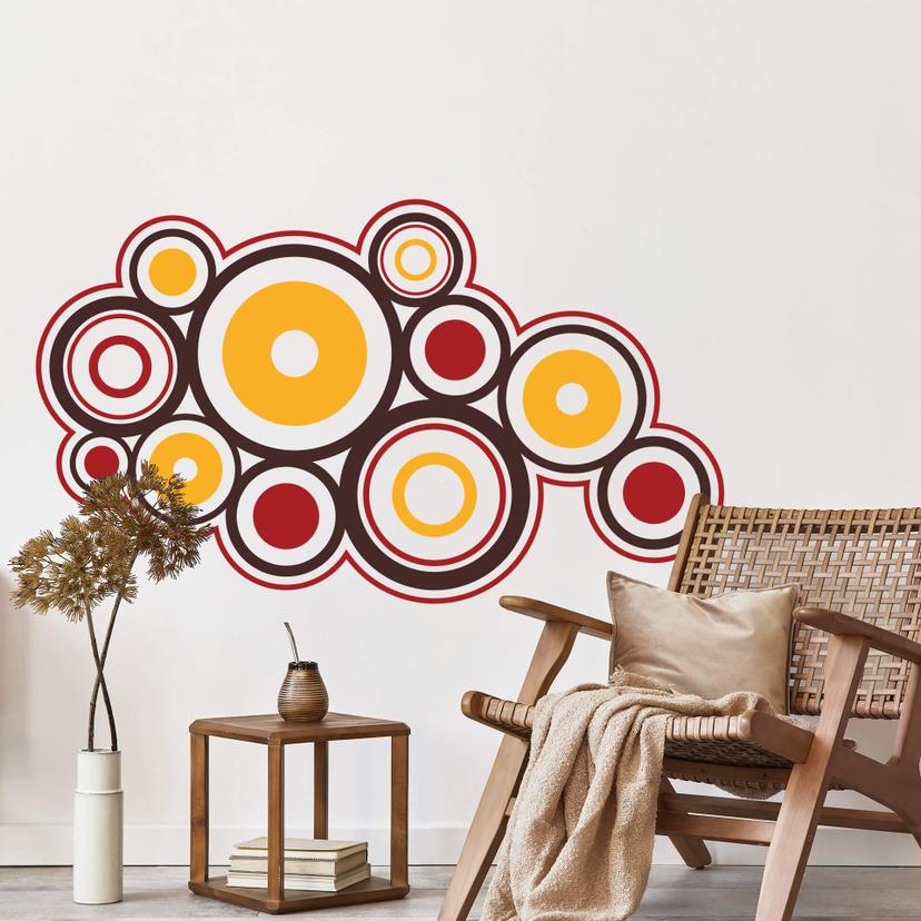 Wallsticker - Retro Kasser Orange