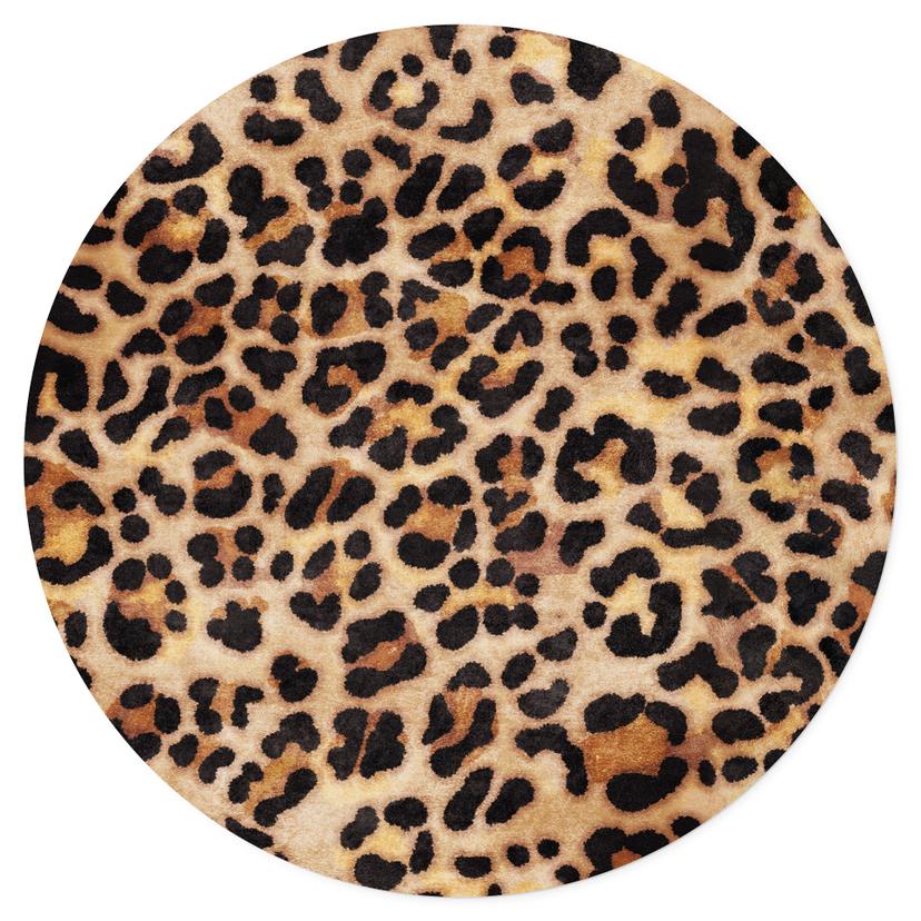 Adesivo murale Leopardo selvaggio - Stampa animale - Tunaboylu - Rotondo