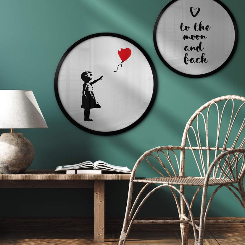 Póster Banksy - Chica del globo rojo - Redondo