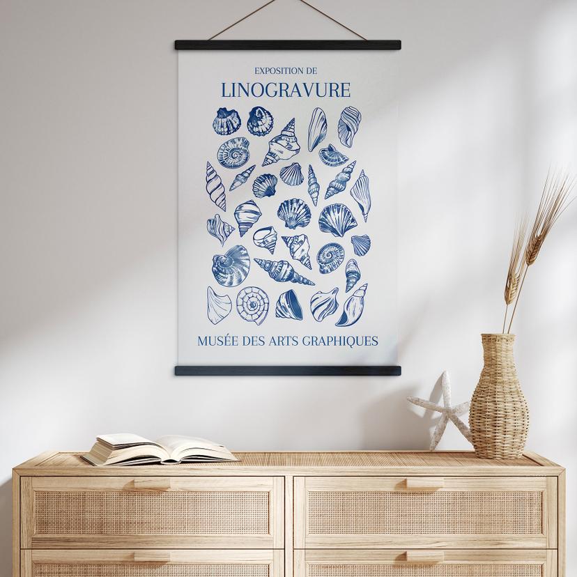Poster tessile Collage di conchiglie grafiche - Jolly e Dash